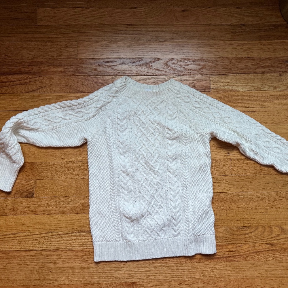 Gap Women’s Crew Cable Knit Sweater, Ivory, Small